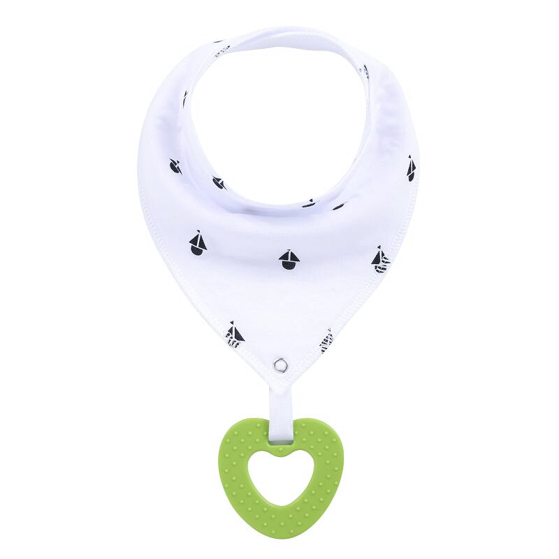 Drool Bib Bandana with Silicone Teether